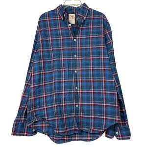 Relwen Men’s Plaid Striped Button Down Shirt